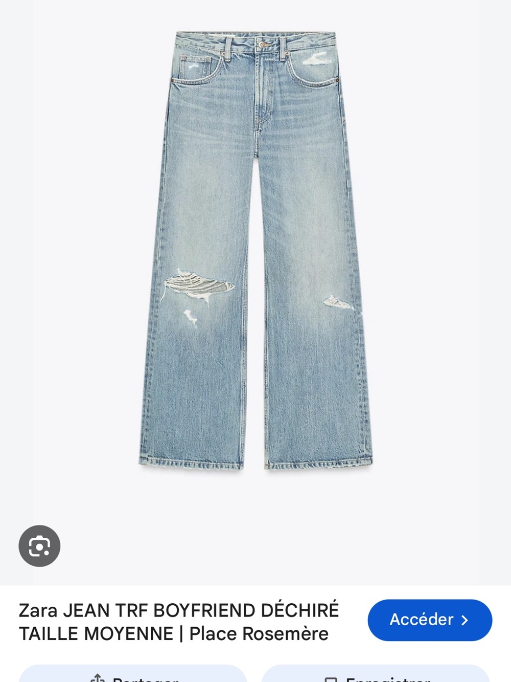 ZARA Light Wash Distressed Boyfriend Jeans